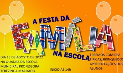Festa da família será promovida pela Escola Municipal Professora Terezinha Machado